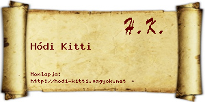 Hódi Kitti névjegykártya